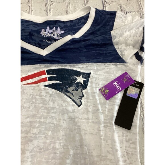 NFL Touch T-Shirt Women's Size XL White Navy New England Patriots Team Heather - Picture 4 of 7